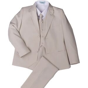 Boys Beige Five-Piece Suit